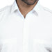 Men's Merchant Navy half sleeve shirt in pure white with double pockets and shoulder flaps, ideal for uniforms.