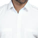 Men's Merchant Navy half sleeve shirt in pure white with double pockets and shoulder flaps, ideal for uniforms.