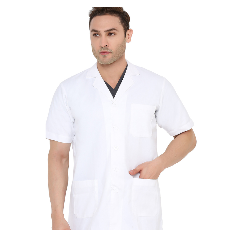 Shop Short Sleeve Apron Lab Coat with Name Engraving for Free