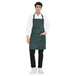 Classic dark green kitchen apron with big pocket and adjustable neck loops, perfect for cooking and multipurpose use.