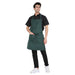 Man wearing a dark green classic kitchen apron with pockets and adjustable neck strap, ideal for cooking and multiple uses.