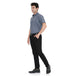 Men's half sleeve shirt in blue, ideal for service industry staff, featuring a slim fit and durable fabrics.