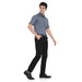 Men's half sleeve shirt in grey, worn with black pants, ideal for service staff and smart casual workwear.