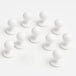 Set of ten white mushroom buttons for chef coats, customizable and durable for busy kitchens.