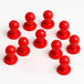 Bright red mushroom buttons for chef coats, customizable and durable for kitchen use.