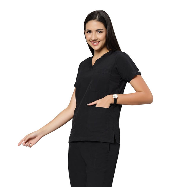 UWEARS FEMALE BLACK SCRUB SUIT AT CHEAPEST PRICE OF RS.699