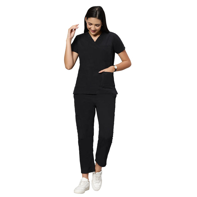 UWEARS FEMALE BLACK SCRUB SUIT AT CHEAPEST PRICE OF RS.699