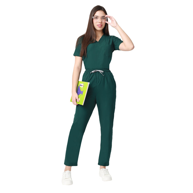 UWEARS FEMALE HUNTER GREEN SCRUB SUIT AT CHEAPEST PRICE OF RS.699