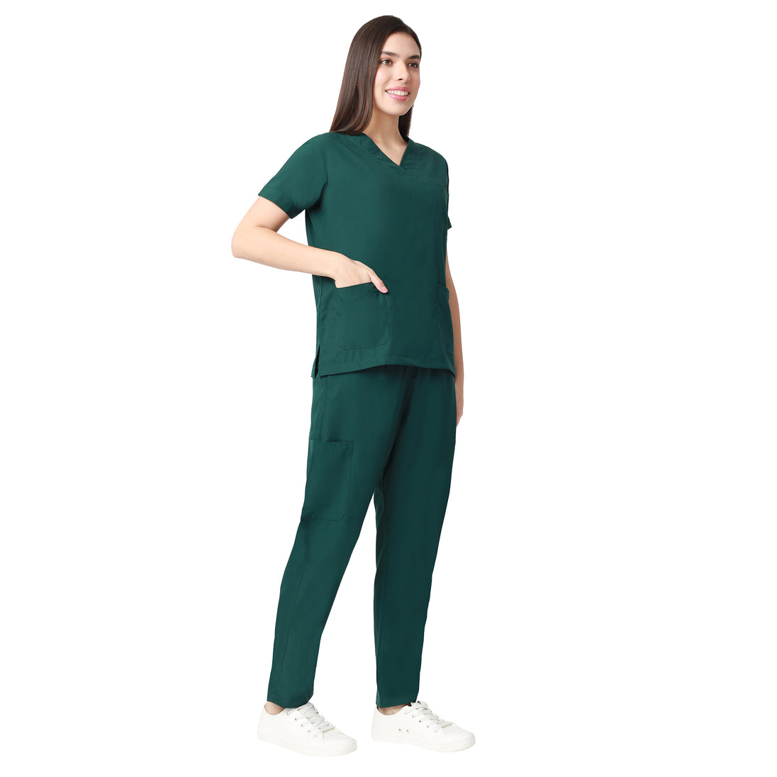 UWEARS FEMALE HUNTER GREEN SCRUB SUIT AT CHEAPEST PRICE OF RS.699