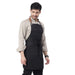 UWEARS CLASSIC BLACK KITCHEN APRON WITH BROWN LEATHER STRAP WITH ADJUSTMENT LOOP/BUCKLE