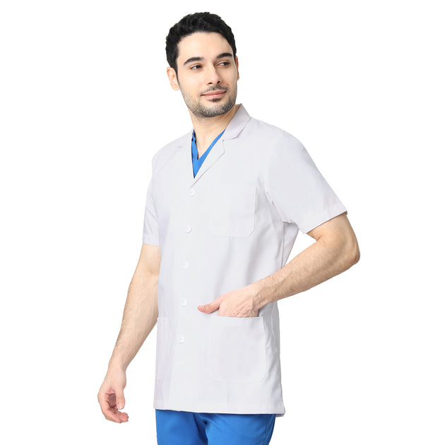 UWEARS SHORT/HALF SLEEVE LAB COAT FOR MEN