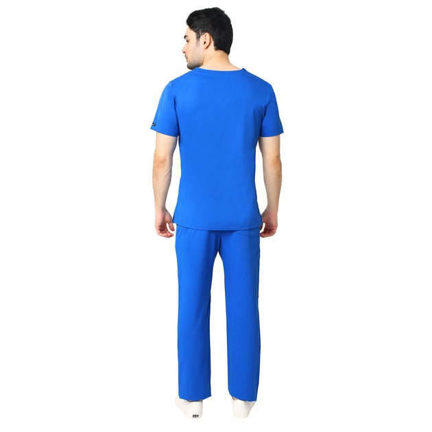 Uwears Men's Aqua 2 Way Stretch Water/Liquid Resistant Scrub Suit in Blue Colour