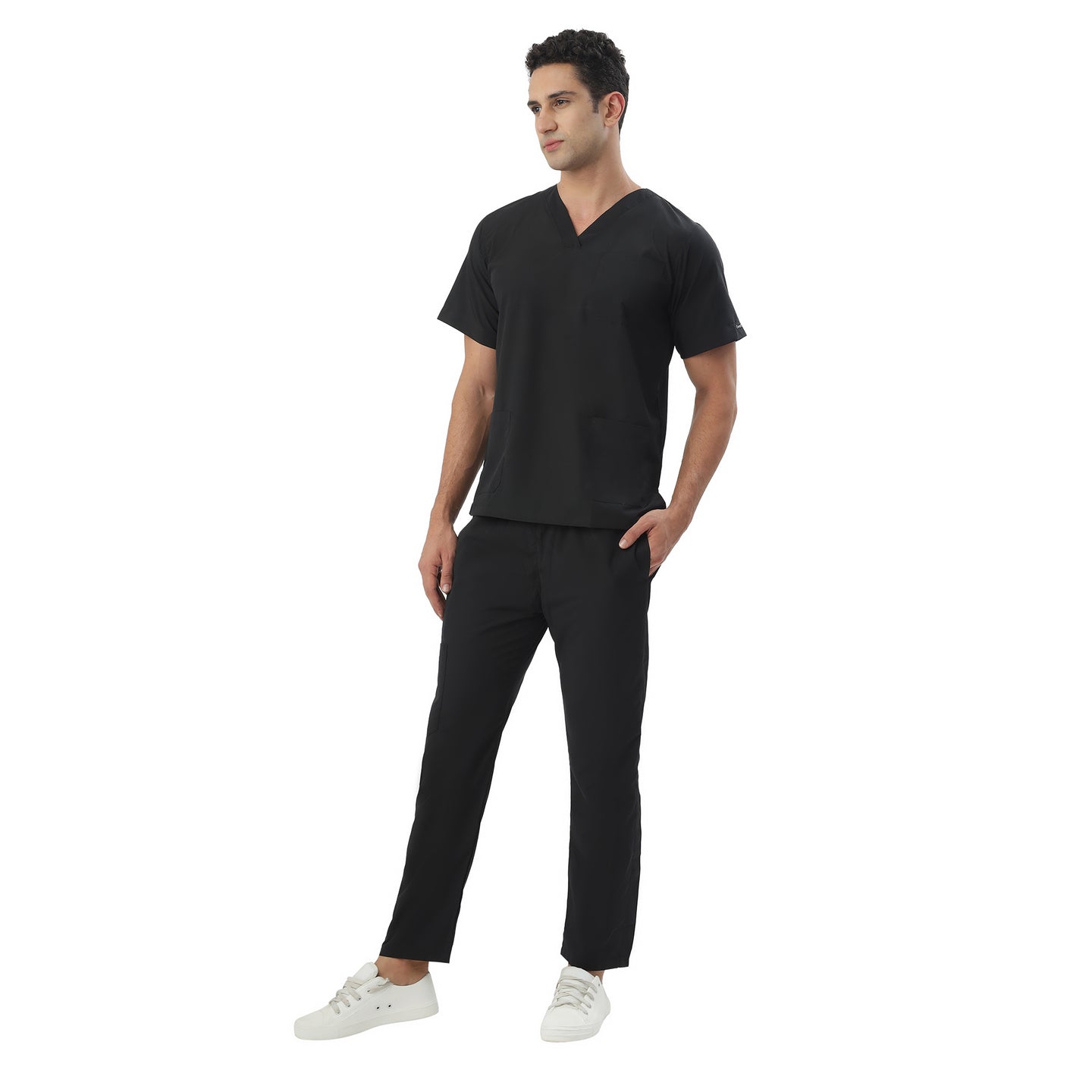 Uwears Men's Breeze Scrub Suit in Black Colour at an economical price
