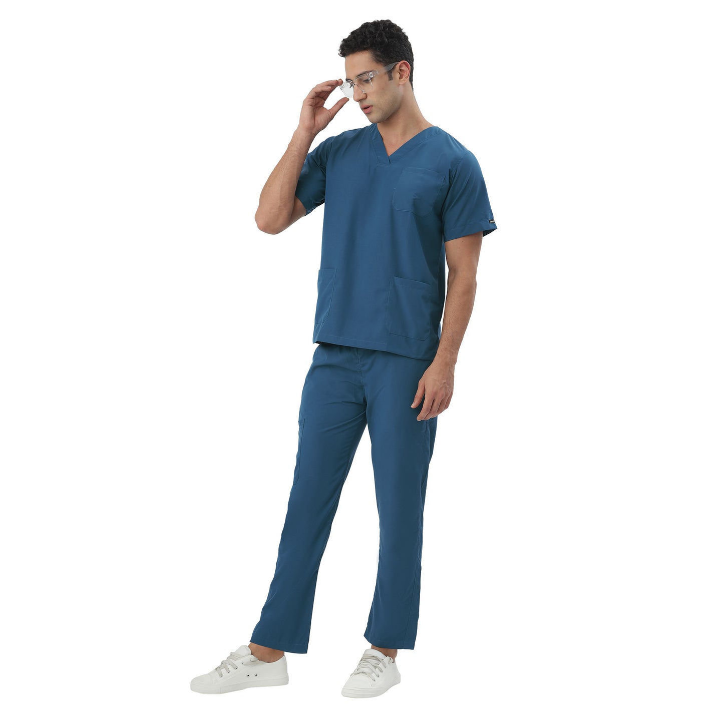 Uwears Men's Breeze Scrub Suit in Cobalt Blue Colour at an economical price