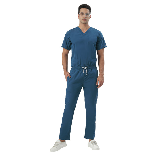 Uwears Men's Breeze Scrub Suit in Cobalt Blue Colour at an economical price