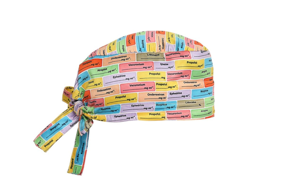 Anaesthesia Meds Scrub Cap Satin (Free Embroidery) - Uwears®