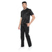 Basic Half Sleeve Chef Coat (Black/Grey) - Free Embroidery - Uwears®