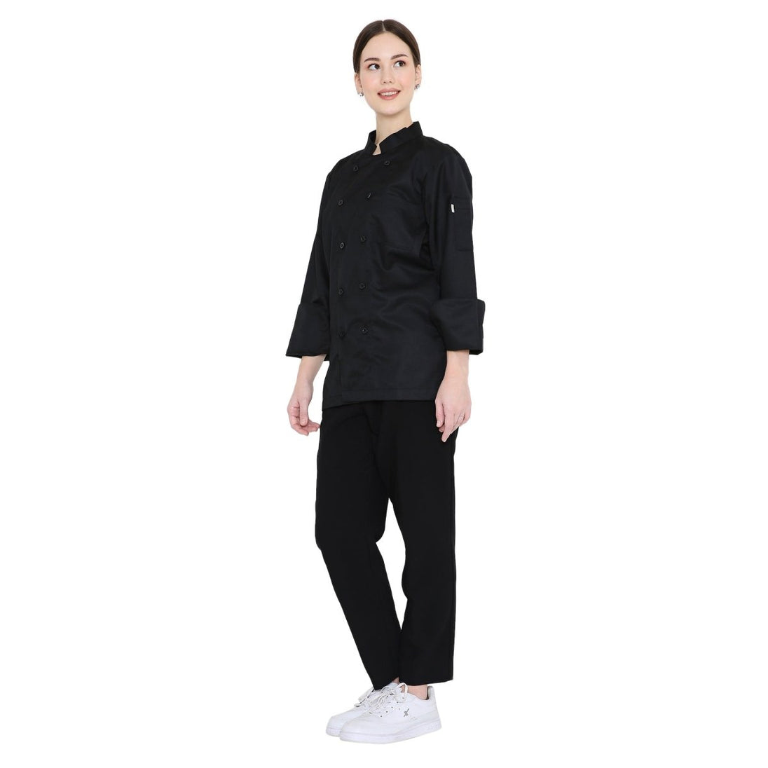 Basic Unisex Full Sleeve Chef Coat (Black) - Free Embroidery - Uwears®