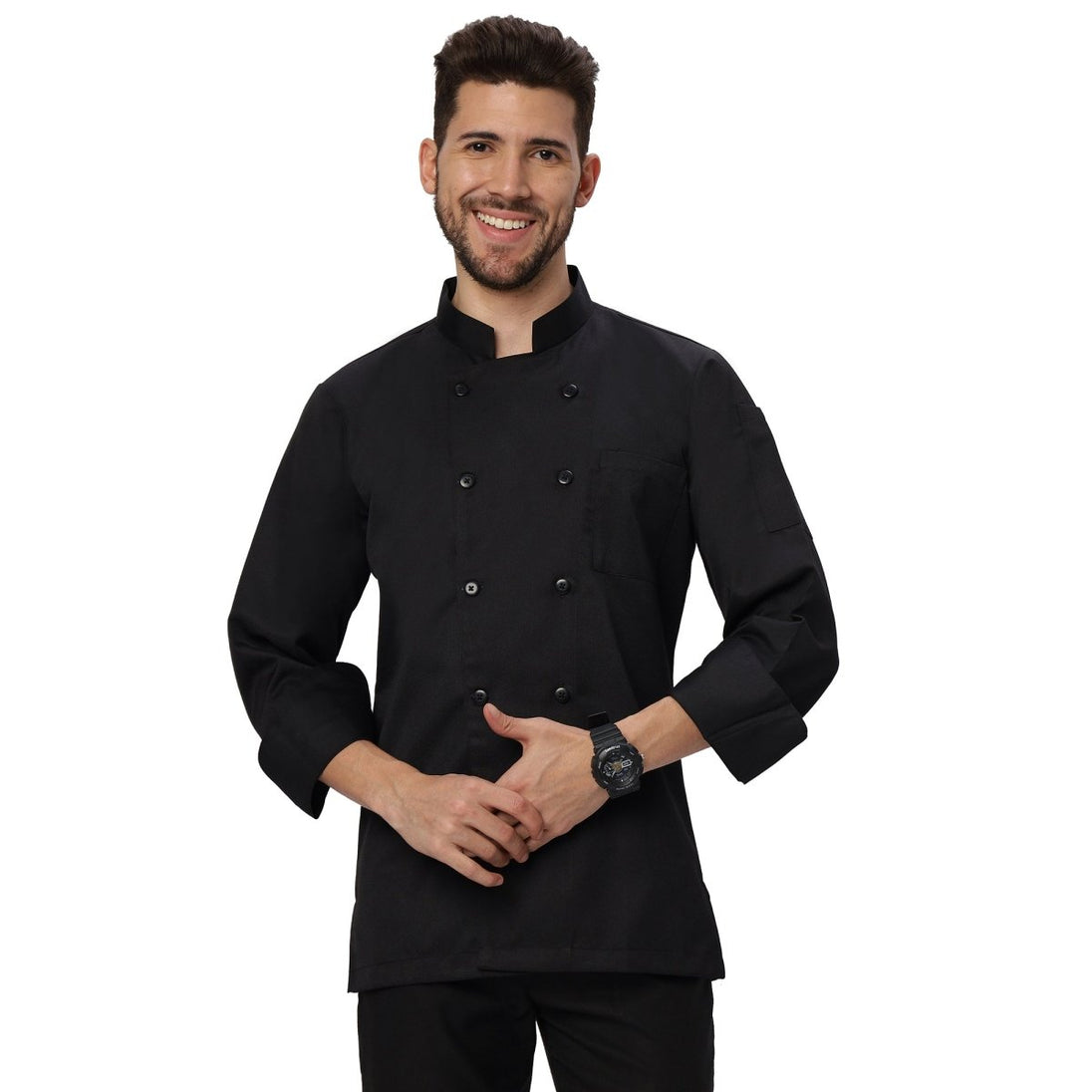 Basic Unisex Full Sleeve Chef Coat (Black) - Free Embroidery - Uwears®