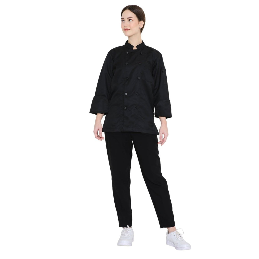 Basic Unisex Full Sleeve Chef Coat (Black) - Free Embroidery - Uwears®