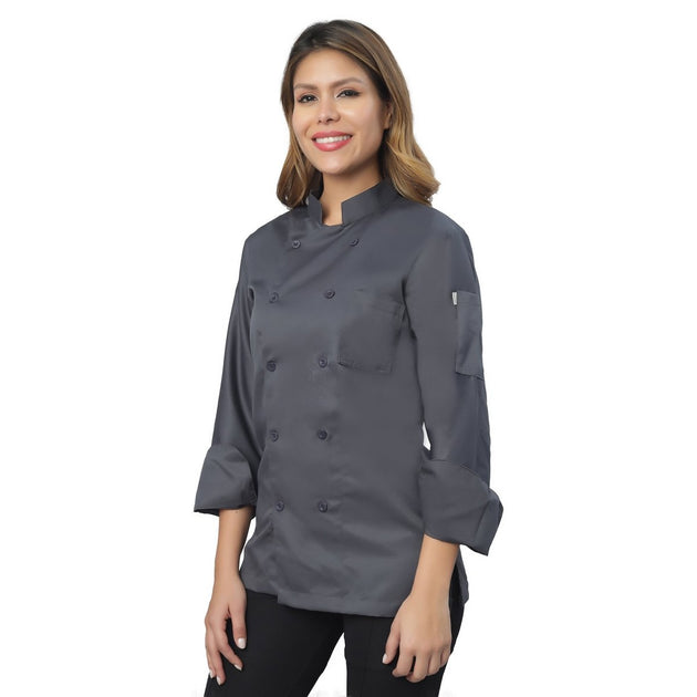 Basic Unisex Full Sleeve Chef Coat (Dark Grey) - Free Embroidery - Uwears®