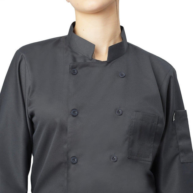 Basic Unisex Full Sleeve Chef Coat (Dark Grey) - Free Embroidery - Uwears®