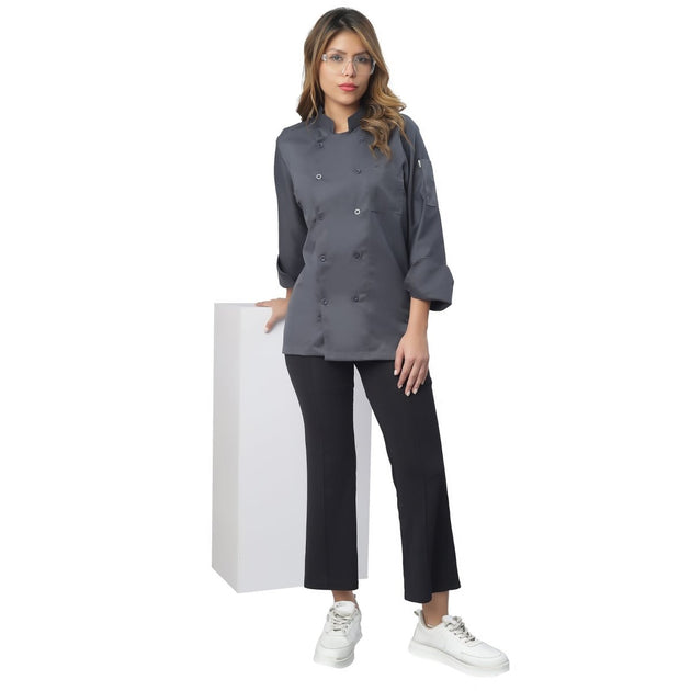 Basic Unisex Full Sleeve Chef Coat (Dark Grey) - Free Embroidery - Uwears®