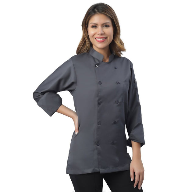 Basic Unisex Full Sleeve Chef Coat (Dark Grey) - Free Embroidery - Uwears®