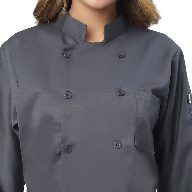 Basic Unisex Full Sleeve Chef Coat (Dark Grey) - Free Embroidery - Uwears®