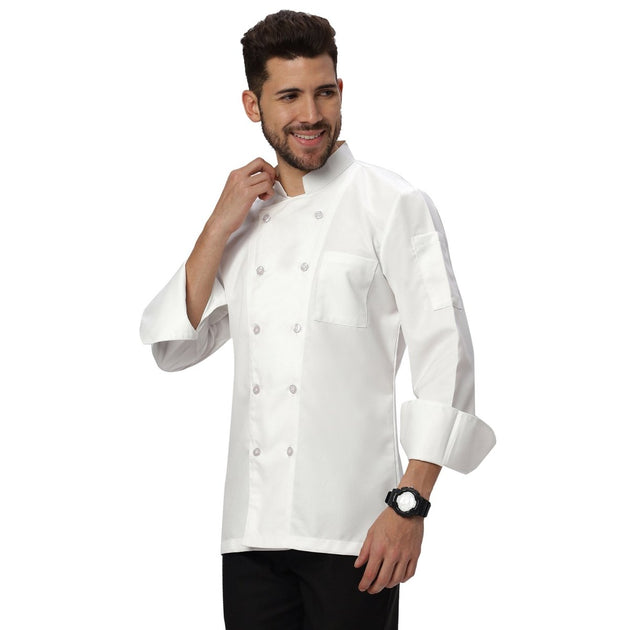 Basic Unisex Full Sleeve Chef Coat (White) - Free Embroidery - Uwears®