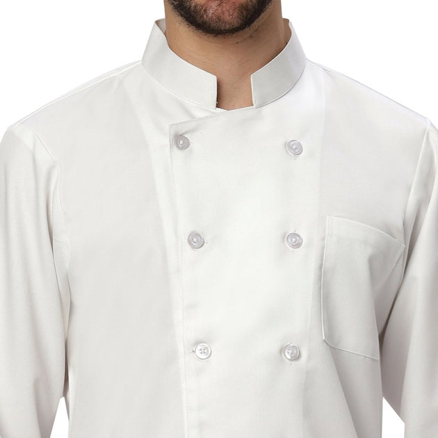 Basic Unisex Full Sleeve Chef Coat (White) - Free Embroidery - Uwears®