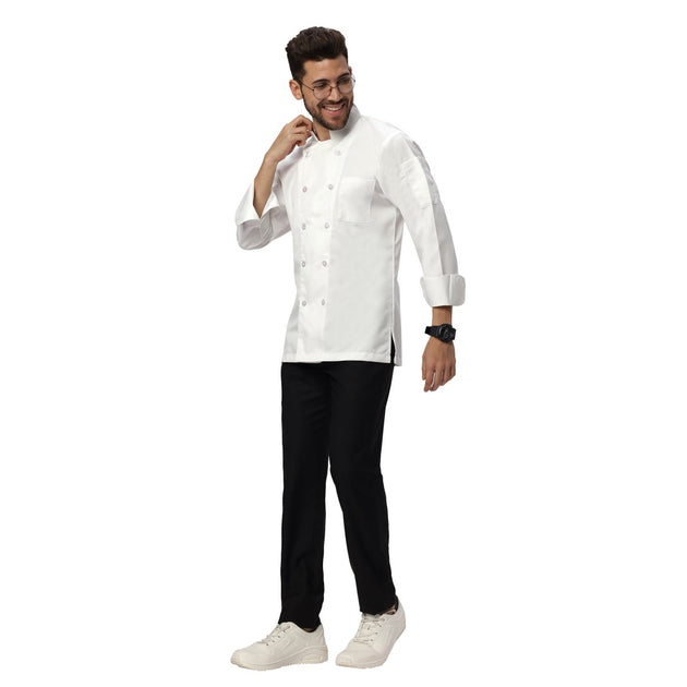Basic Unisex Full Sleeve Chef Coat (White) - Free Embroidery - Uwears®