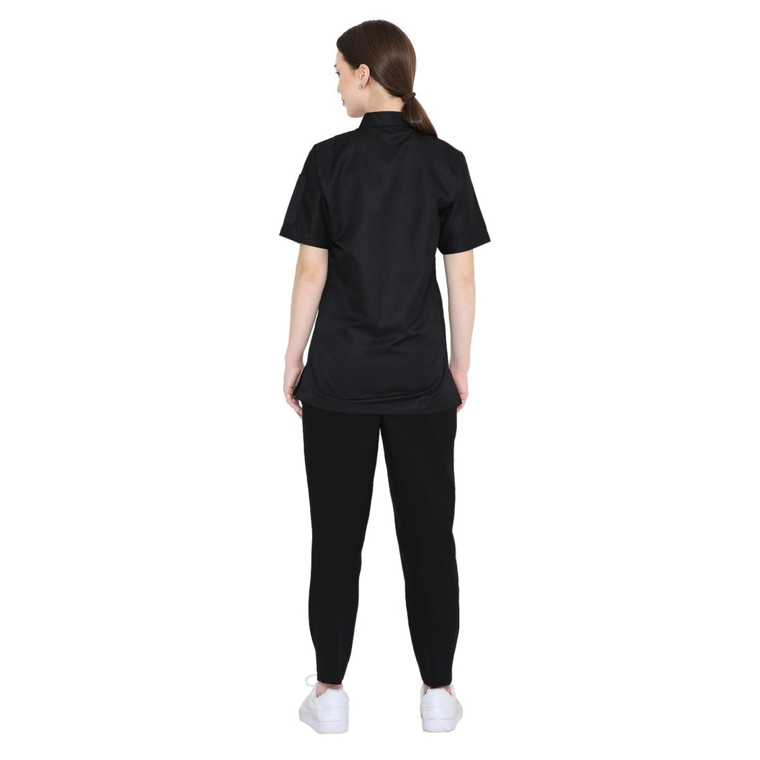 Basic Unisex Half Sleeve Chef Coat (Black) - Free Embroidery - Uwears®