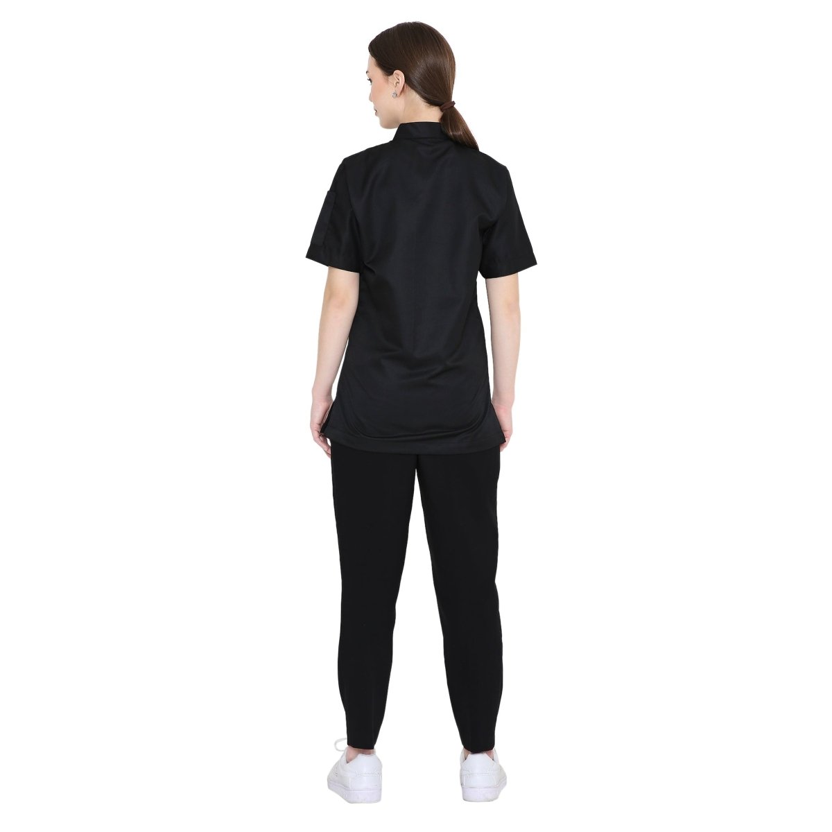 Basic Unisex Half Sleeve Chef Coat (Black) - Free Embroidery - Uwears®
