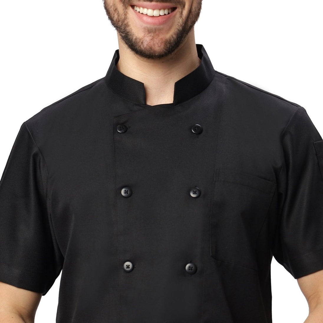 Basic Unisex Half Sleeve Chef Coat (Black) - Free Embroidery - Uwears®