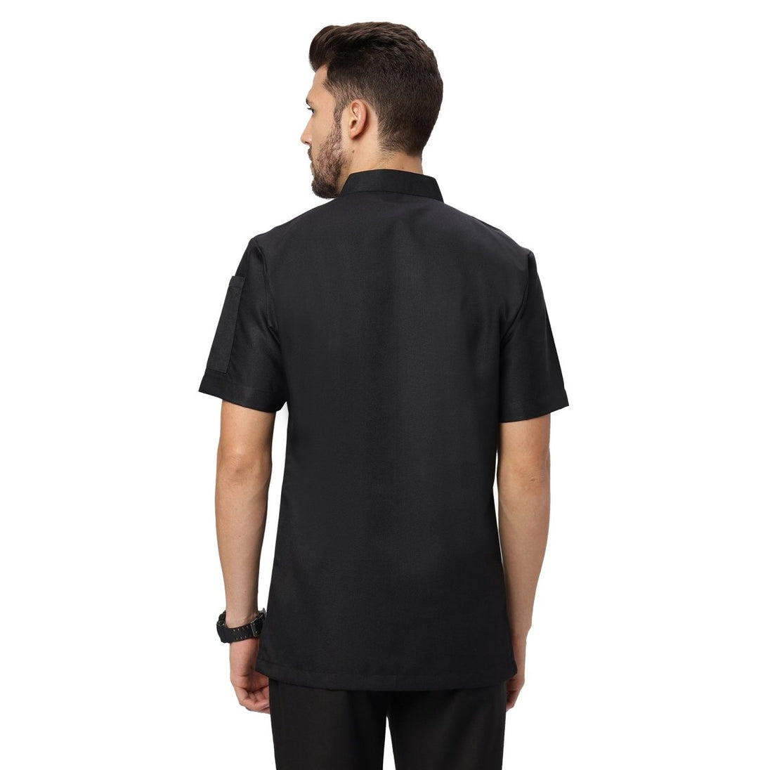 Basic Unisex Half Sleeve Chef Coat (Black) - Free Embroidery - Uwears®