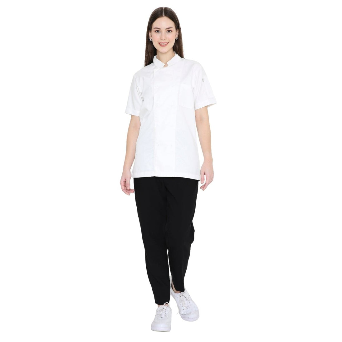 Basic Unisex Half Sleeve Chef Coat (White) - Free Embroidery - Uwears®