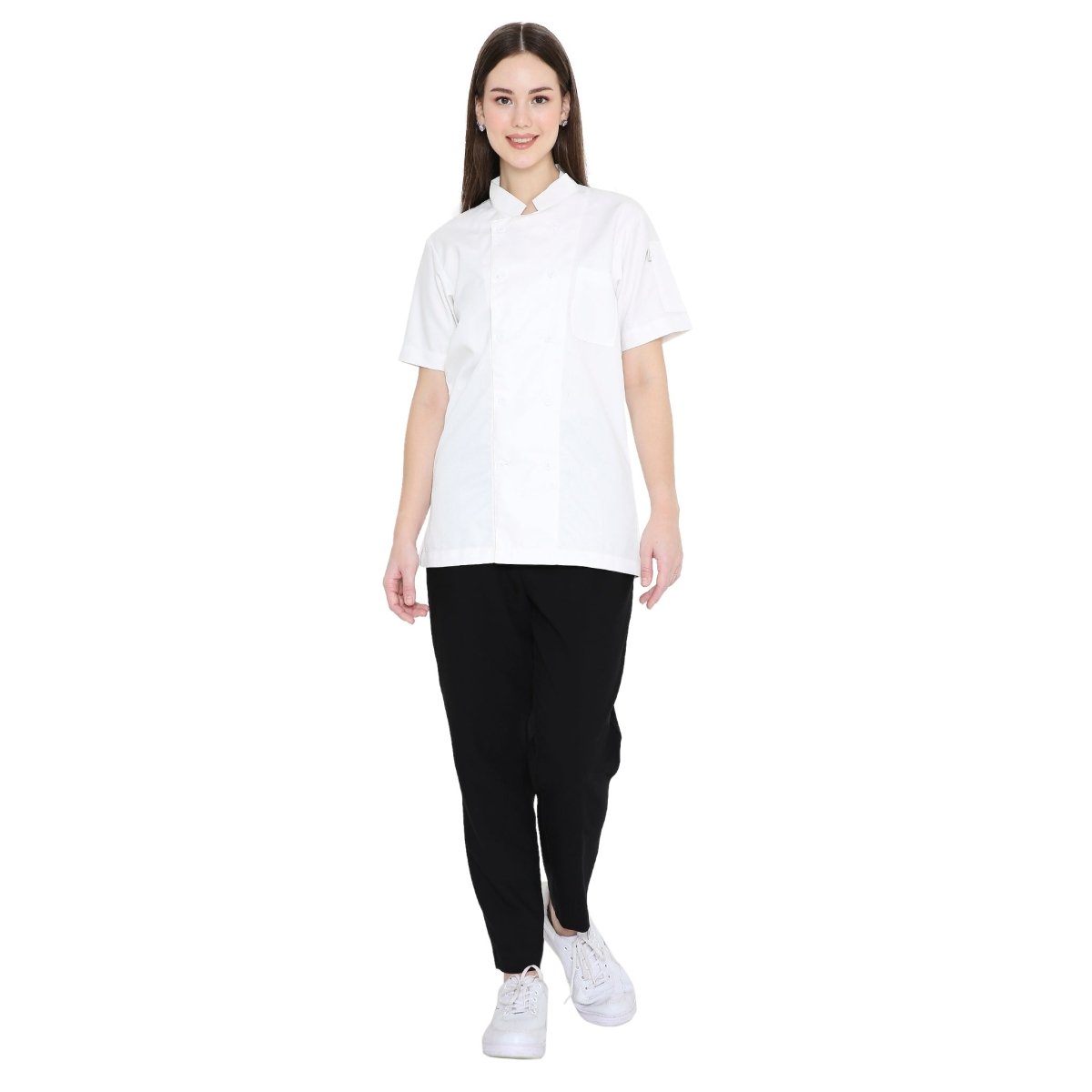Basic Unisex Half Sleeve Chef Coat (White) - Free Embroidery - Uwears®