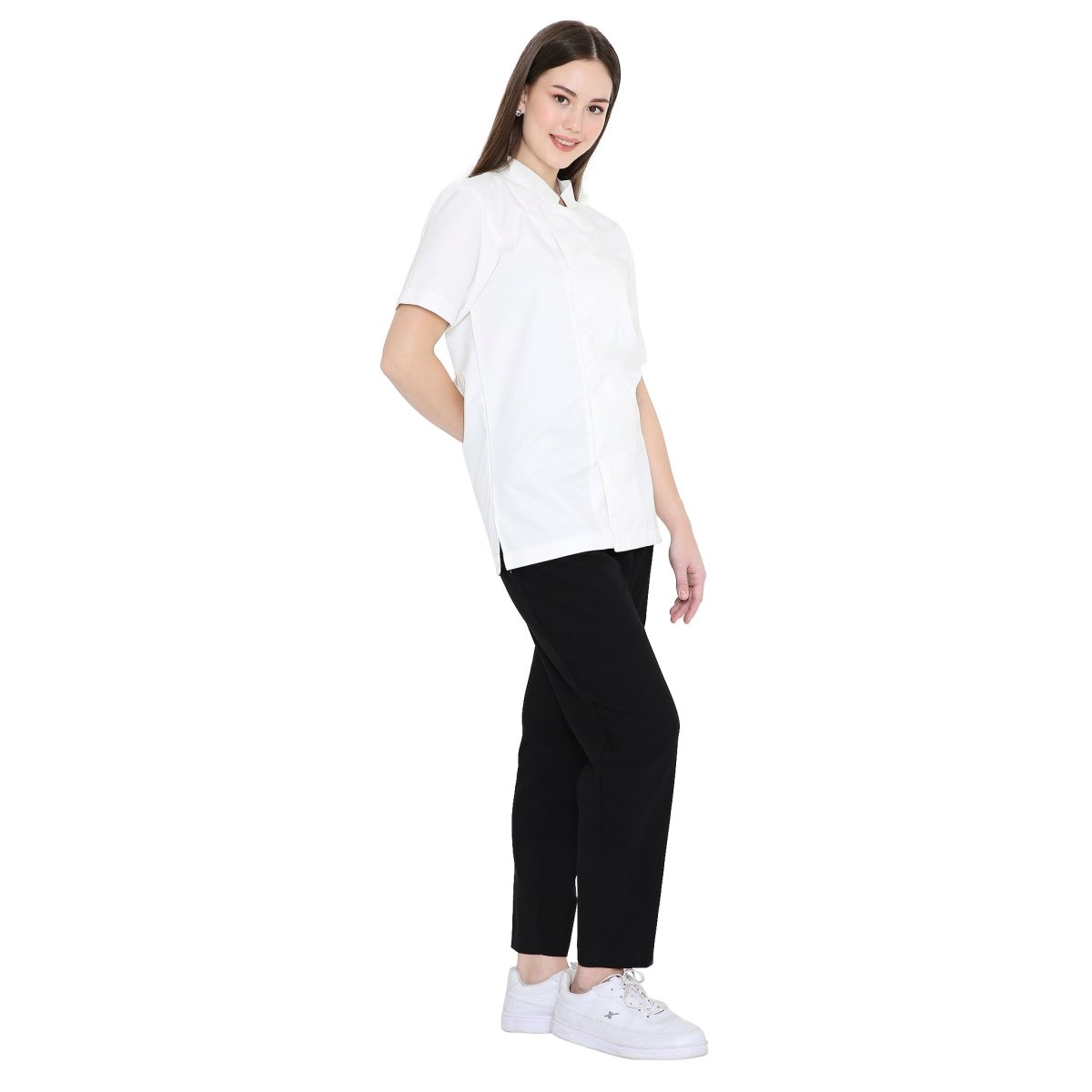Basic Unisex Half Sleeve Chef Coat (White) - Free Embroidery - Uwears®