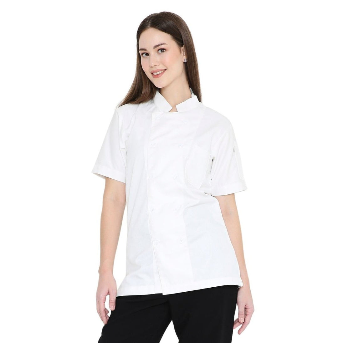 Basic Unisex Half Sleeve Chef Coat (White) - Free Embroidery - Uwears®