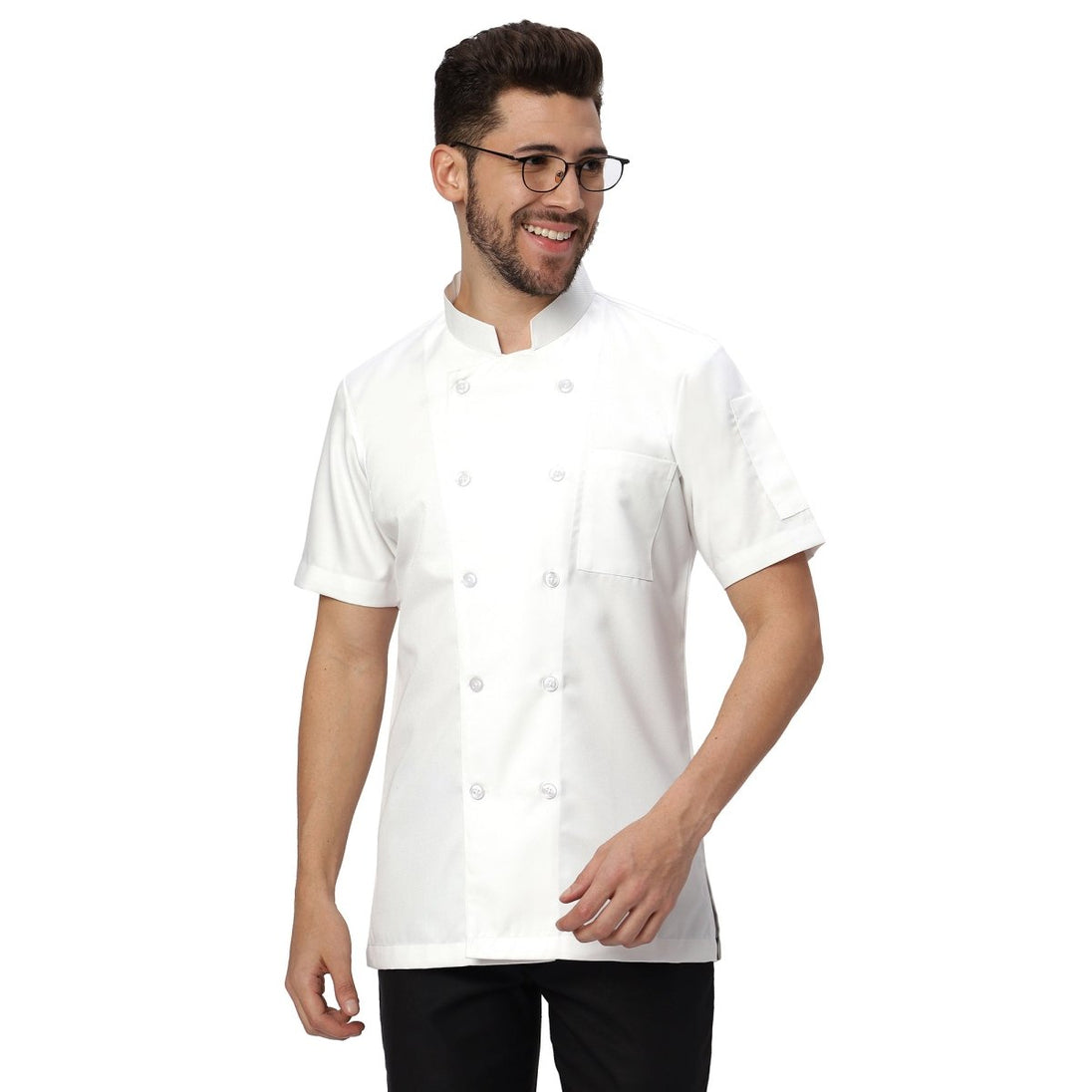 Basic Unisex Half Sleeve Chef Coat (White) - Free Embroidery - Uwears®