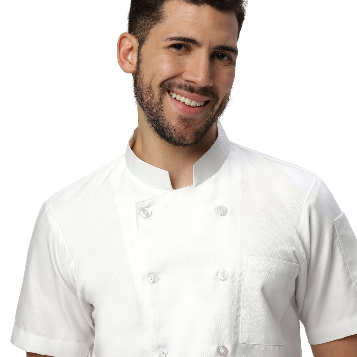 Basic Unisex Half Sleeve Chef Coat (White) - Free Embroidery - Uwears®