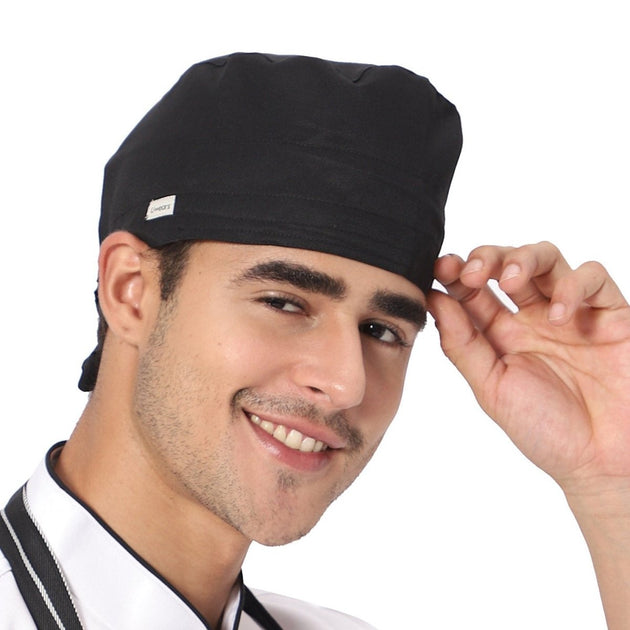 Black Chef Cap Cotton (Free Embroidery) - Uwears®