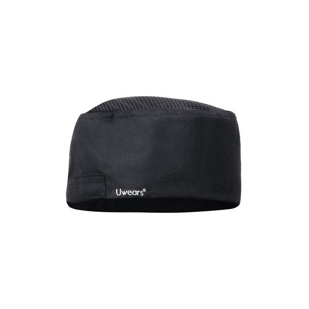 Black Mesh Chef Cap Cotton (Free Embroidery) - Uwears®