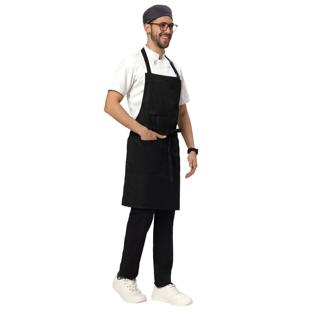 Black Mesh Chef Cap Cotton (Free Embroidery) - Uwears®