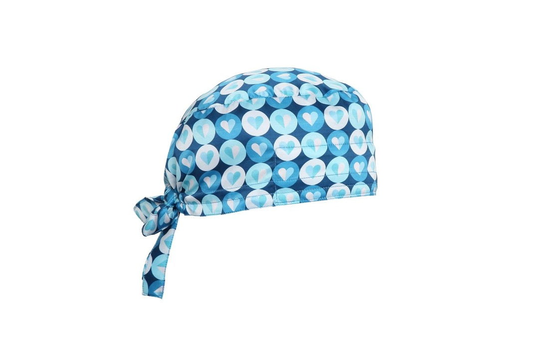 Blue Hearts Chef Cap Satin (Free Embroidery) - Uwears®