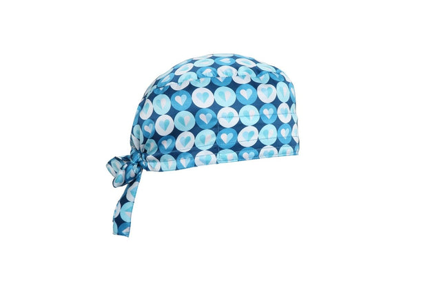 Blue Hearts Chef Cap Satin (Free Embroidery) - Uwears®