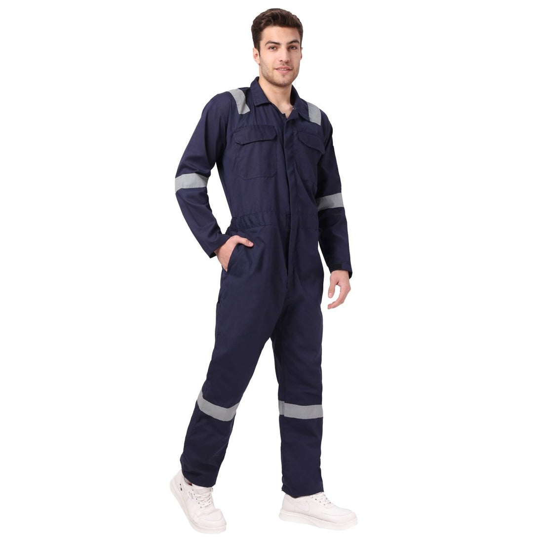 Boiler Suit Coverall with Reflective Tape 200GSM - Uwears®
