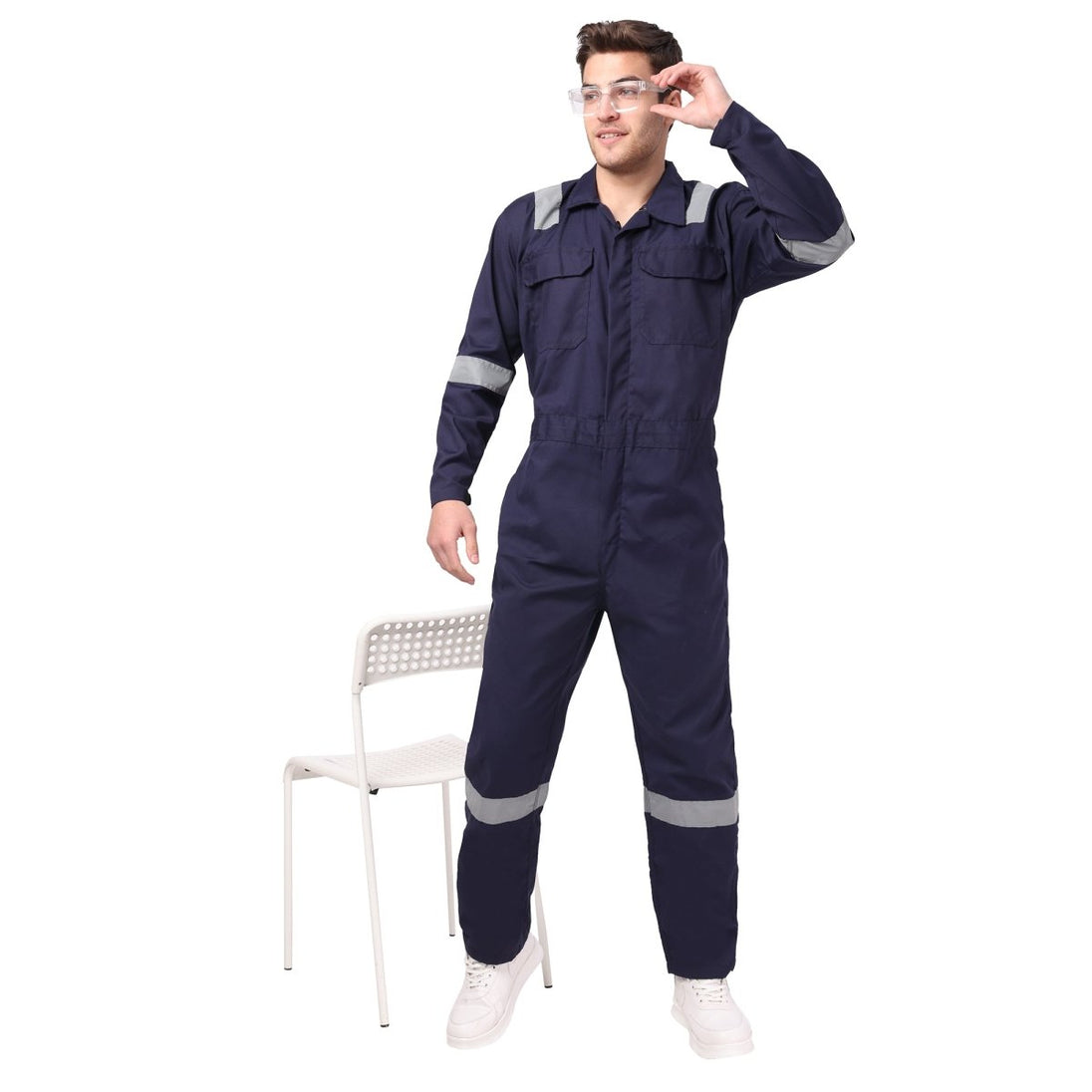 Boiler Suit Coverall with Reflective Tape 200GSM - Uwears®