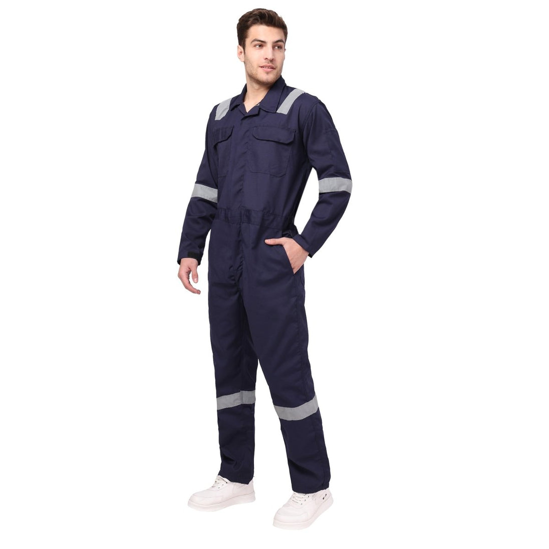 Boiler Suit Coverall with Reflective Tape 200GSM - Uwears®